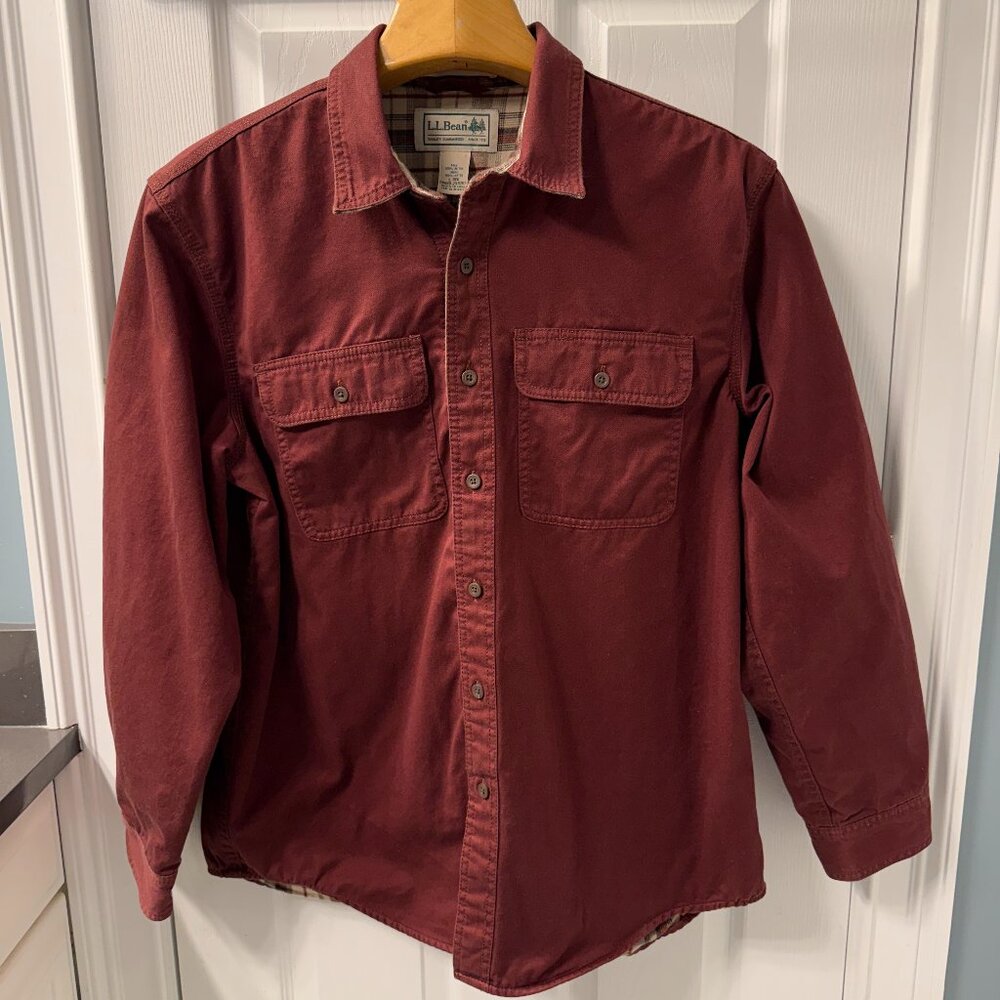 L.L. Bean Men's Brick Red Lightweight Shirt Jacket